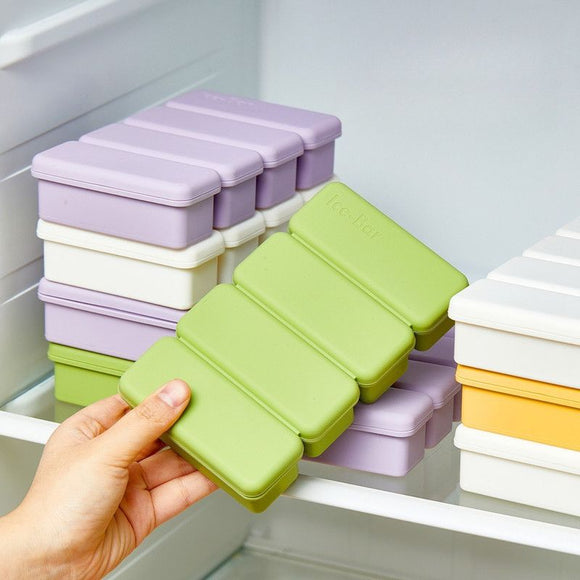 Long Ice Brick Mold, Ice Tray with Lid for Home, Food Freezing Mold—Yellow