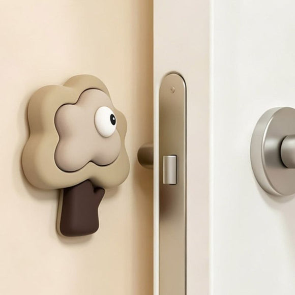 Forest Bumper Pad, Soft Rubber Door Handle Anti-Collision Sticker—Brown