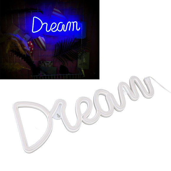 LED Neon Light Dream Battery USB Operated Neon Wall Light for Bedroom Living Room Bar Party Christmas Wedding