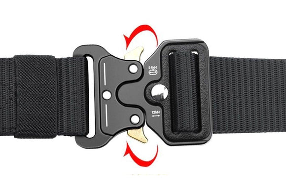 Nylon Tactical Belt Quick-Release for Outdoor Work Daily - Black