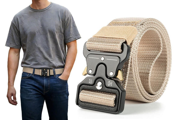 Nylon Tactical Belt Quick-Release for Outdoor Work Daily - Army Green