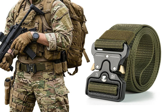 Nylon Tactical Belt Quick-Release for Outdoor Work Daily - Army Green