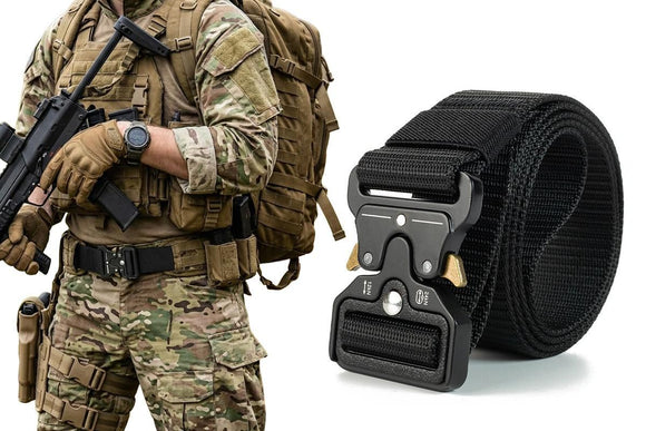 Nylon Tactical Belt Quick-Release for Outdoor Work Daily - Army Green