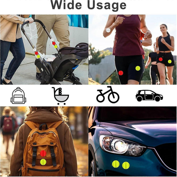 30 Pack Reflective Safety Stickers, Waterproof Night Visibility Warning Decals
