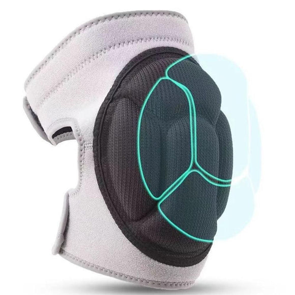Pair of Knee Pads Anti-Slip Knee Protector Braces for Work Sports Grey - M