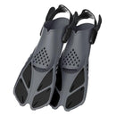 Pair of Snorkel Fins Diving Swim Fins Adjustable Open Heel Swimming Barefoot Flippers Cyan - S-8