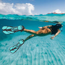 Pair of Snorkel Fins Diving Swim Fins Adjustable Open Heel Swimming Barefoot Flippers Cyan - L-4