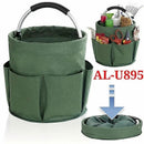 Foldable Storage Basket with Handle and Multiple Pockets, Waterproof Picnic and Camping Organizer - Green-2
