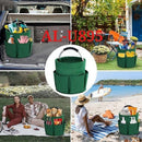 Foldable Storage Basket with Handle and Multiple Pockets, Waterproof Picnic and Camping Organizer - Green-5