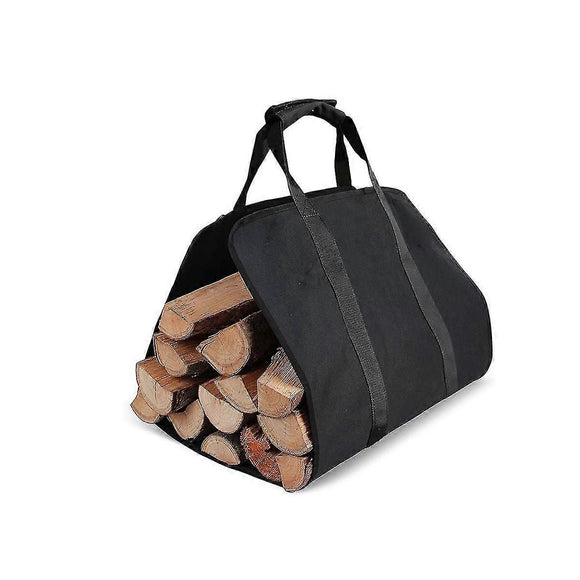 Outdoor Camping Firewood Carrying Bag, Canvas Log Storage Tote for Picnic and BBQ