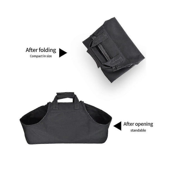 Outdoor Camping Firewood Carrying Bag, Canvas Log Storage Tote for Picnic and BBQ