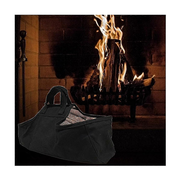 Outdoor Camping Firewood Carrying Bag, Canvas Log Storage Tote for Picnic and BBQ