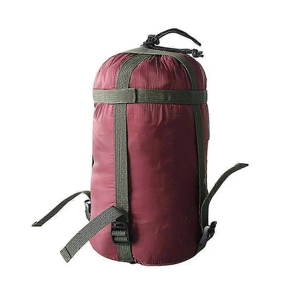 Waterproof Camping Sleeping Bag Storage Sack, Silicon-Coated Nylon Compression Stuff Bag, Red
