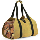 Firewood Log Carrier Bag, Khaki Oxford Wood Storage Tote for Camping and Fireplace-1