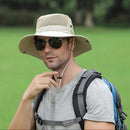Anti UV Sport Bucket Hat, Foldable Wide Brim Summer Cap for Cycling Hiking - Khaki-4