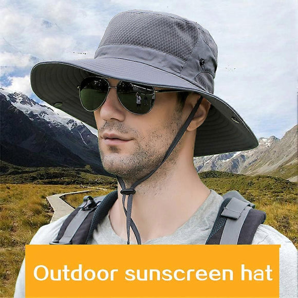 Anti UV Sport Bucket Hat, Foldable Wide Brim Summer Cap for Cycling Hiking - Army Green