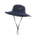 Anti UV Sport Bucket Hat, Foldable Wide Brim Summer Cap for Cycling Hiking - Navy Blue-1