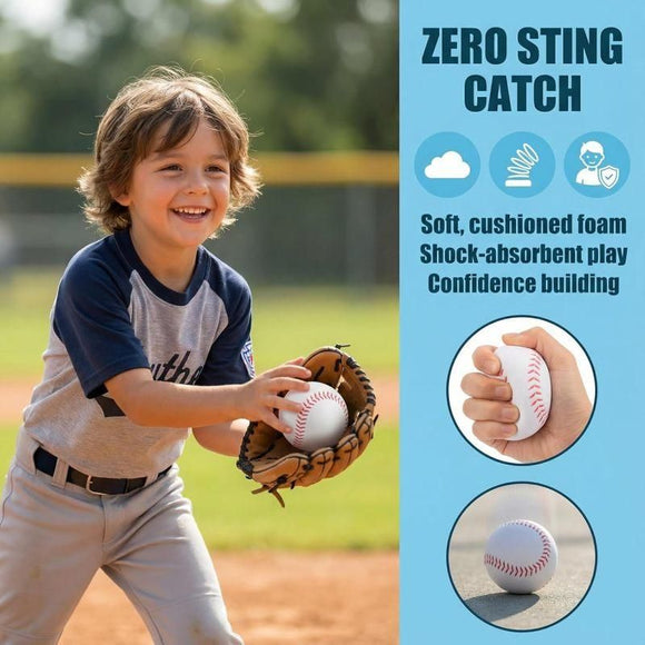 Soft PU Training Baseball 6Pcs Indoor Lightweight Pract Sports Ball Set