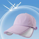 Wide Brim Adjustable Sports Visor Cap, Foldable Outdoor Sun Hat - Pink-3