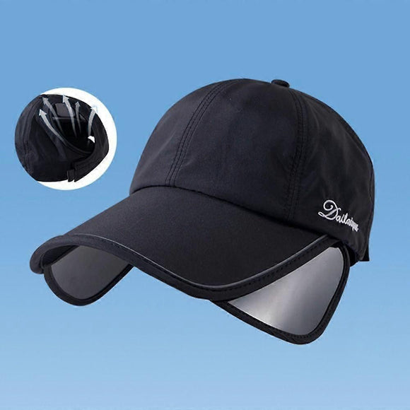Wide Brim Adjustable Sports Visor Cap, Foldable Outdoor Sun Hat - Pink