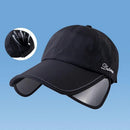 Wide Brim Adjustable Sports Visor Cap, Foldable Outdoor Sun Hat - Light Gray-4