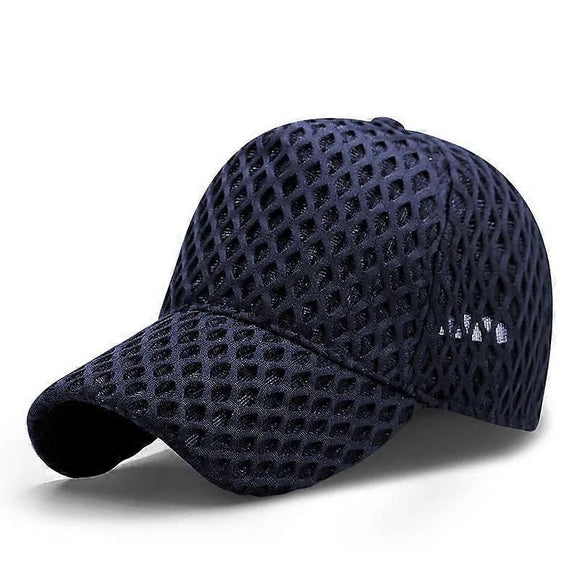 Oversize Mesh Trucker Cap, Big Brim Breathable Baseball Cap for Summer - Navy Blue L