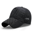 Oversize Mesh Trucker Cap, Big Brim Breathable Baseball Cap for Summer - Black M-1