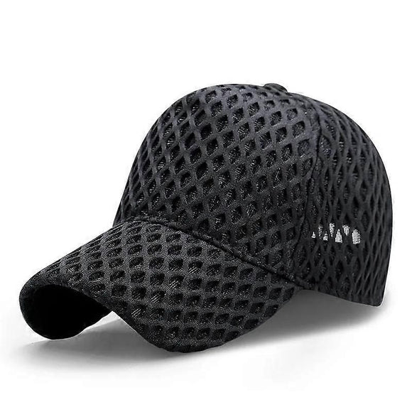 Oversize Mesh Trucker Cap, Big Brim Breathable Baseball Cap for Summer - Black M