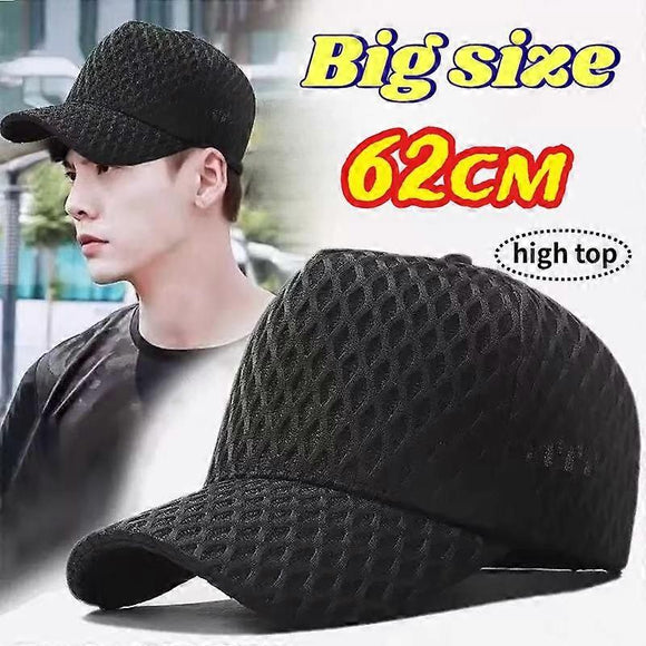 Oversize Mesh Trucker Cap, Big Brim Breathable Baseball Cap for Summer - White L