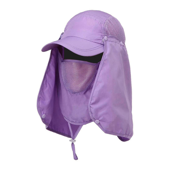Hiking Hat with Neck and Face Flap, Breathable Baseball Sun Cap for Garden Fishing