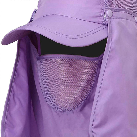 Hiking Hat with Neck and Face Flap, Breathable Baseball Sun Cap for Garden Fishing