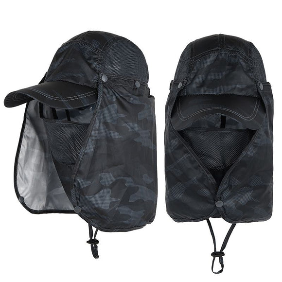 Hiking Hat with Neck and Face Flap, Breathable Baseball Sun Cap for Garden Fishing