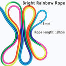 16Ft Adjustable Multi Person Long Jump Rope Wooden Handle Colorful Fitness Equipment-4