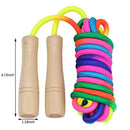 16Ft Adjustable Multi Person Long Jump Rope Wooden Handle Colorful Fitness Equipment-5