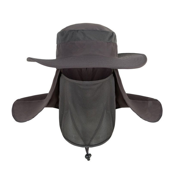 Foldable Nylon Fishing Hat with Mesh Vents, UV Protection Hiking Flap Cap