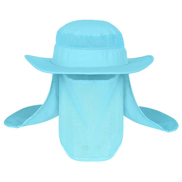 Foldable Nylon Fishing Hat with Mesh Vents, UV Protection Hiking Flap Cap