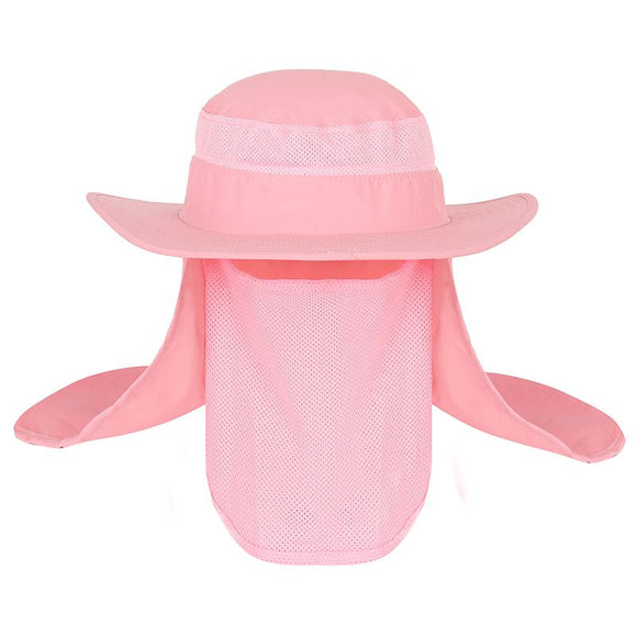 Foldable Nylon Fishing Hat with Mesh Vents, UV Protection Hiking Flap Cap