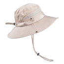 Wide Brim UV Protection Sun Hat, Breathable Mesh Fishing and Hiking Hat - Beige-1