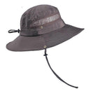 Wide Brim UV Protection Sun Hat, Breathable Mesh Fishing and Hiking Hat - Coffee-1