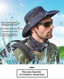 Wide Brim UV Protection Sun Hat, Breathable Mesh Fishing and Hiking Hat - Coffee-5