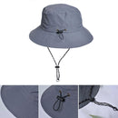 Waterproof Foldable Fisherman Hat, Nylon Fishing and Hiking Sun Hat, Light Grey-2