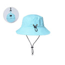 Waterproof Foldable Fisherman Hat, Nylon Fishing and Hiking Sun Hat, Blue-1