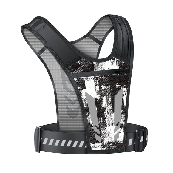 Reflective Running Vest One Size Mesh Lightweight Adjustable Breathable with Phone Pocket 1pc