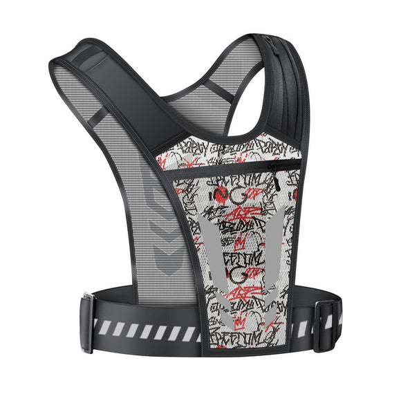 Reflective Running Vest One Size Mesh Lightweight Adjustable Breathable with Phone Pocket 1pc