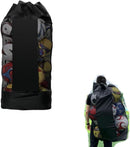 1pc Ball Storage Bag Black L Mesh Net Bag for Basketball Football Volleyball-1