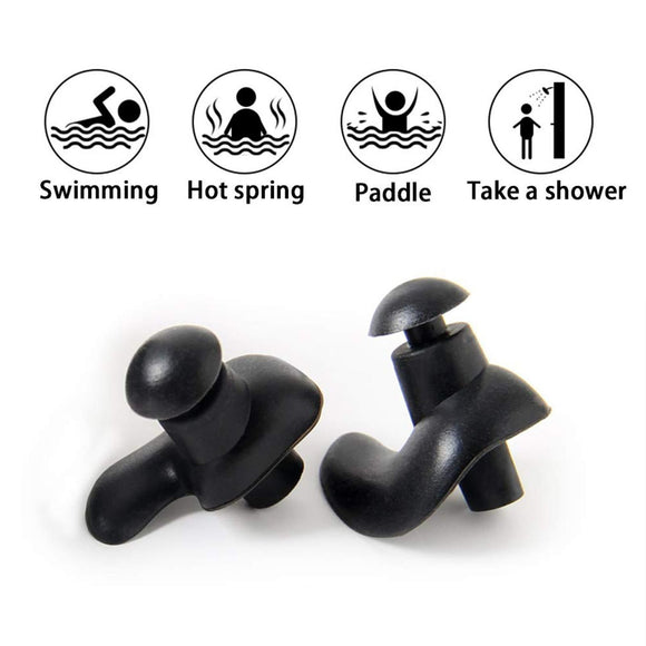 6-Pairs Reusable Silicone Ear Plugs - Waterproof for Swim Surf Shower & Water Sports - Adults