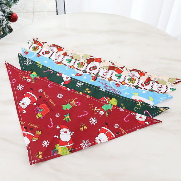 Dog Christmas Triangle Scarf Cotton Cartoon (Anhui hair) triangle scarf black glittering Small size (suitable for pets within 10 Jin)