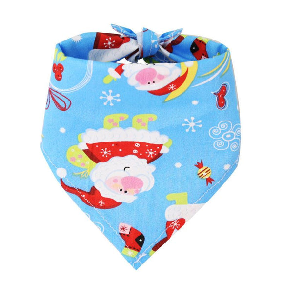 Dog Christmas Triangle Scarf Cotton Cartoon (Anhui hair) triangle scarf black glittering Small size (suitable for pets within 10 Jin)