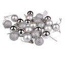 Plastic Christmas Decoration Balls 3cm 24 Pack Degree 3cm Rose Red 24 Pack-4