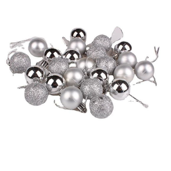 Plastic Christmas Decoration Balls 3cm 24 Pack Degree 3cm Rose Red 24 Pack